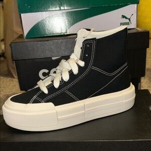 Converse Black and White High-Top Athletic Shoes